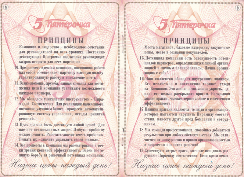 Паспорт Пятерочка Паспорт Пятерочка
