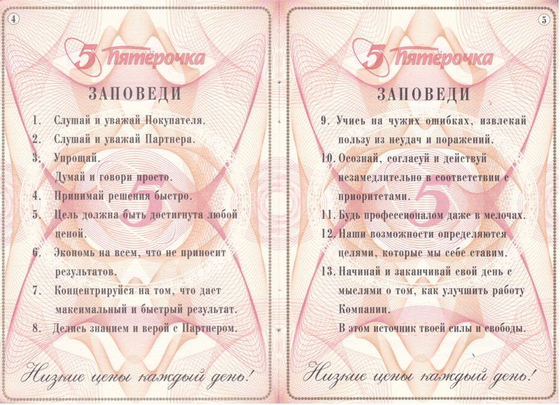 Паспорт Пятерочка Паспорт Пятерочка
