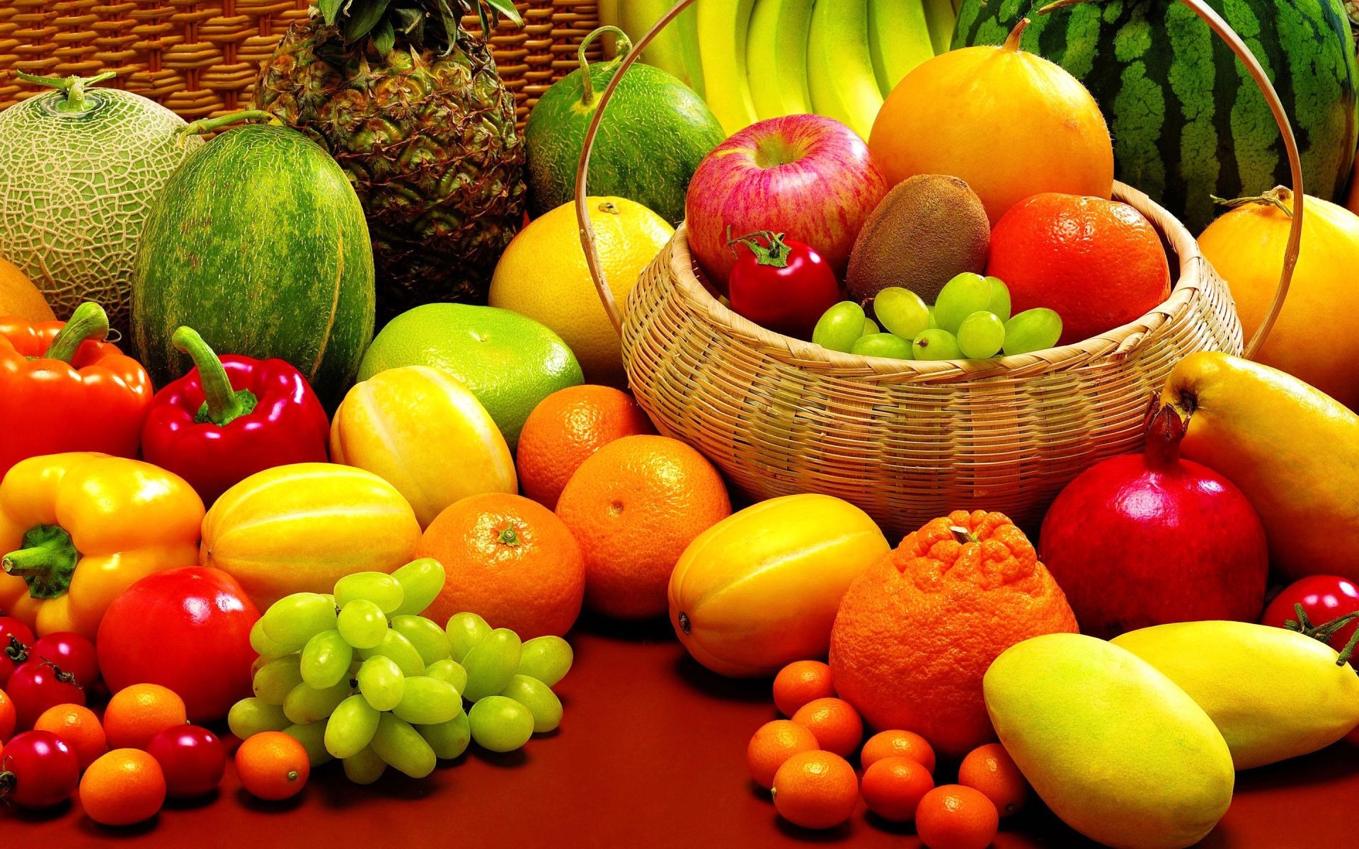 свежие овощи и фрукты