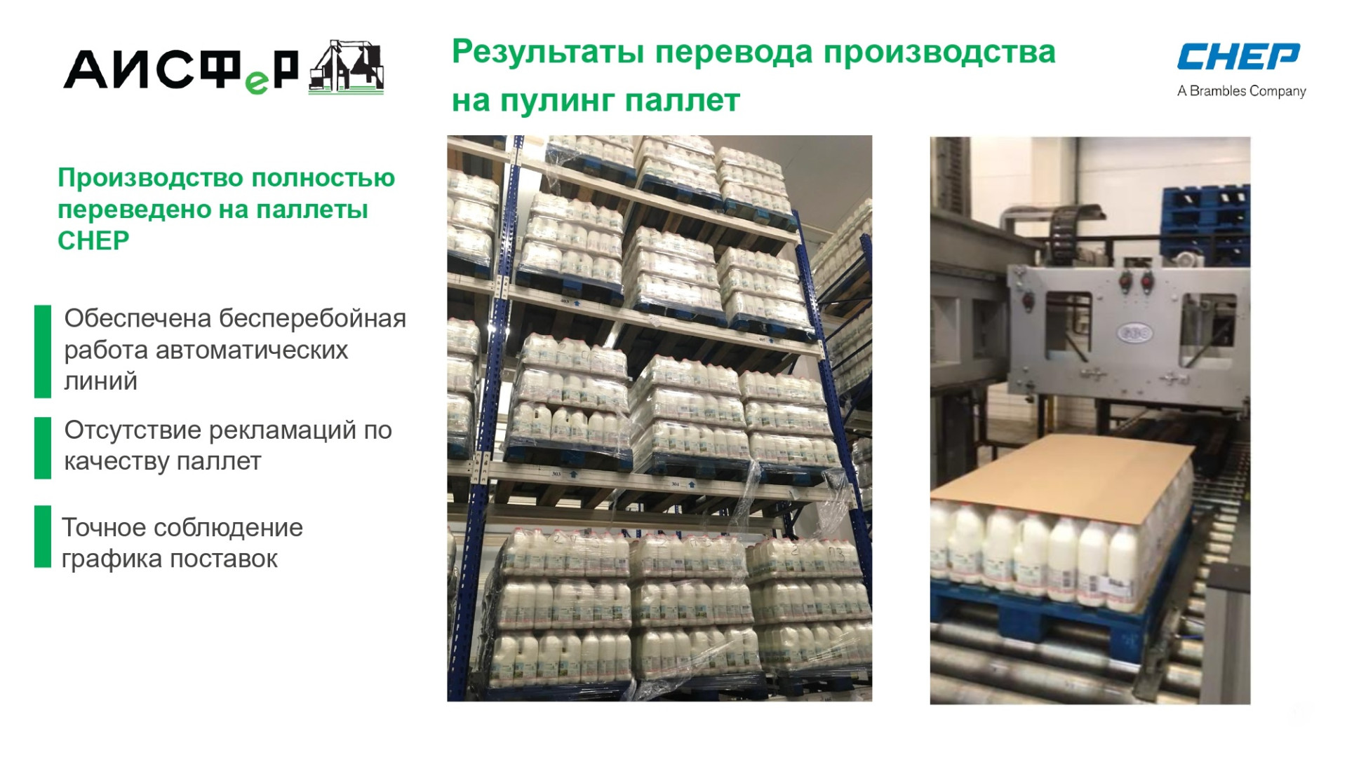 CHEP Опыт пулинга паллет АИСФеР 